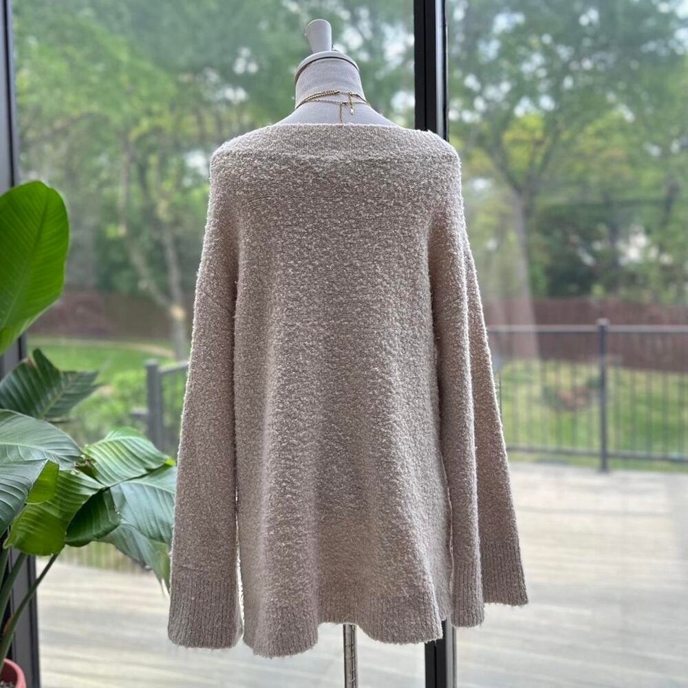 Anthropologie Cream Off-Shoulder Knit Sweater - Picture 3 of 5